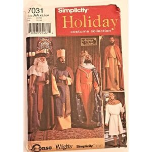 Simplicity 7031 Biblical Costume Sewing Pattern Wise Men‎ Kings Size AA XS S M